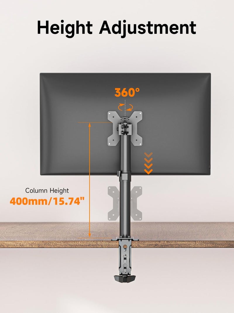 Bracwiser Single Fully Adjustable Monitor Arm Stand Mount Fits One Screen 13-32 inch 22lbs for Monitor Computer Screen 13 15 17 19 20 22 23 24 26 27 30 32 inch VESA 75 100 (MD7401) - Image 5
